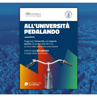 CUS GENOVA | Il CUS Genova per la mobilità sostenibile: al via il progetto &quot;All'Università… pedalando&quot; supportato dal Comitato Territoriale Genova di IREN