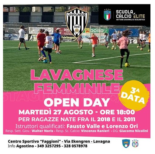 LAVAGNESE / SETTORE GIOVANILE | GLI OPEN DAY DI AGOSTO 2024