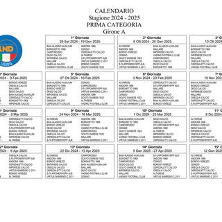 PRIMA CATEGORIA Ecco i calendari dei 4 gironi liguri