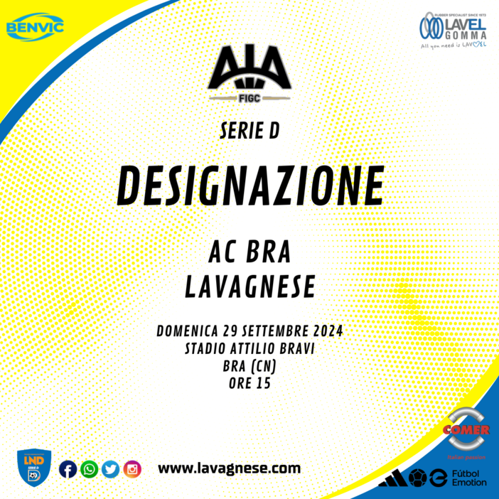 AIA SERIE D  |  LA DESIGNAZIONE PER IL BIG MATCH BRA - LAVAGNESE