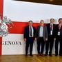 SCHERMA Il Comitato Organizzatore degli Europei &quot;Genova 2025&quot; a Basilea per la bandiera della Confederazione Europea