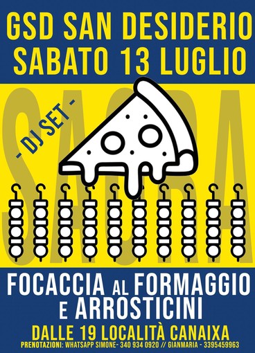 SAN DESIDERIO Una conferma, un nuovo arrivo e... la focacciata di sabato!