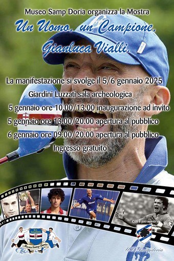 DOMENICA 5 GENNAIO si apre la mostra &quot;Un uomo, un campione, Gianluca Vialli&quot;