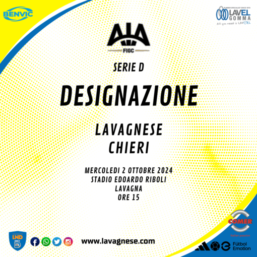 AIA SERIE D | LA DESIGNAZIONE PER L'INFRASETTIMANALE LAVAGNESE - CHIERI