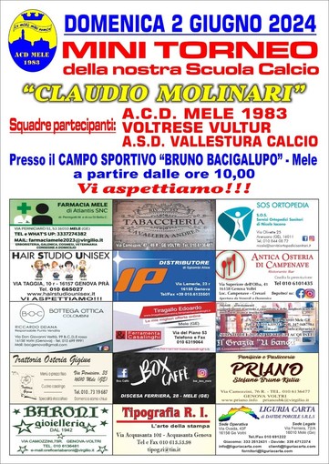 MELE Una domenica di festa con il mini torneo della Scuola Calcio intitolata a Claudio Molinari