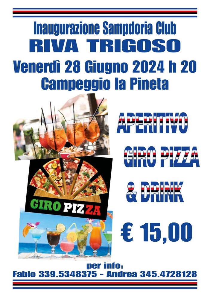 SAMPDORIA CLUB RIVA TRIGOSO Venerdì 28 giugno l'inaugurazione