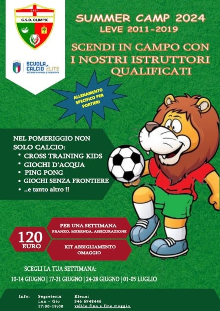 OLIMPIC 1971 Tutto pronto per il Summer Camp 2024